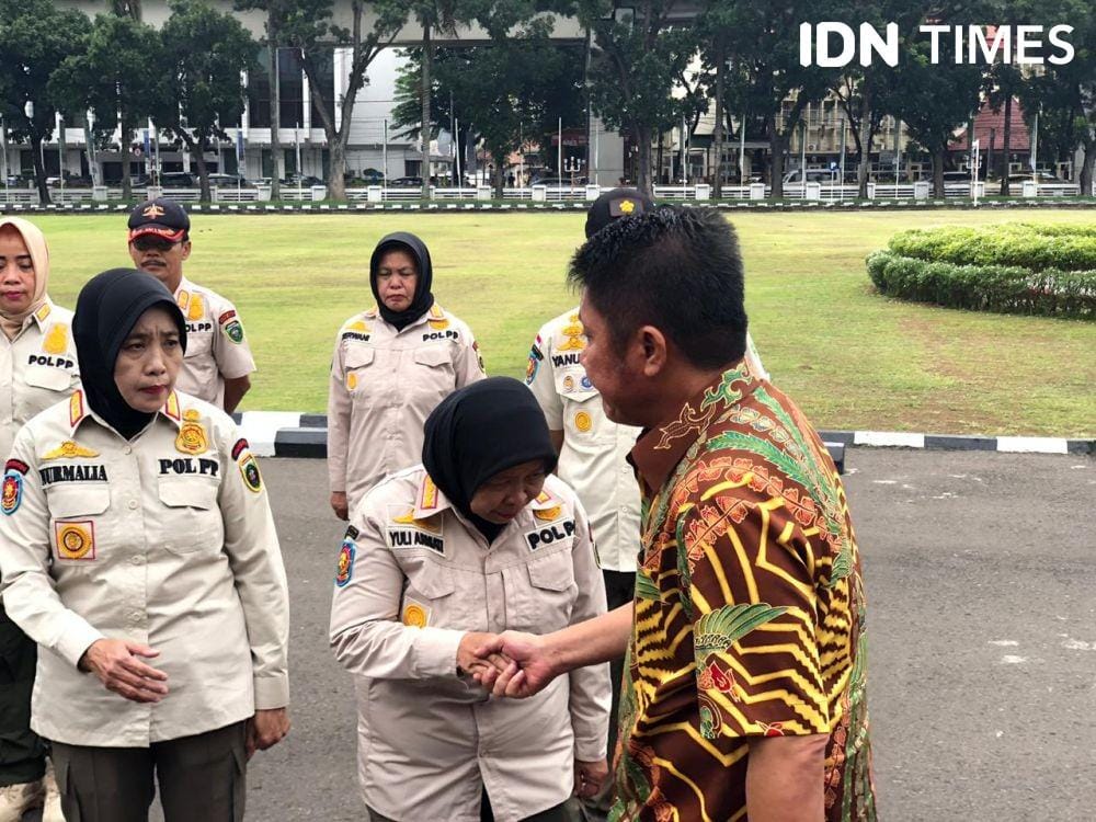 Pelepasan anggota yang berangkat ke daerah bencana (IDN Times/Rangga Erfizal)