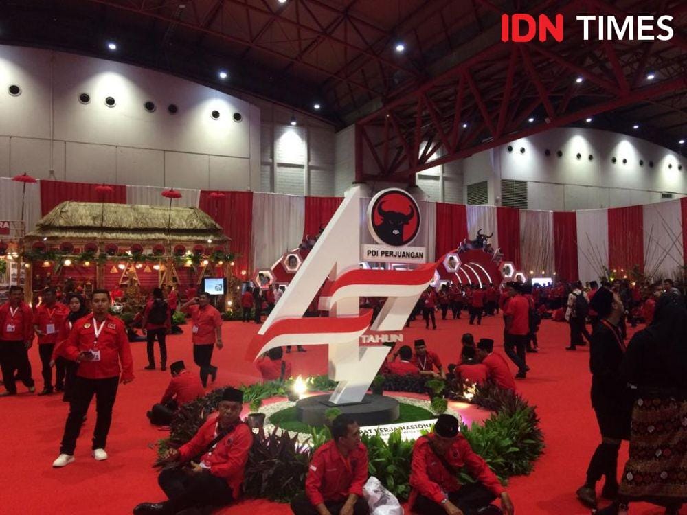 Suasana Rakernas dan HUT ke-47 PDI Perjuangan, Jumat (10/). (IDN Times/Irfan Fathurohman)