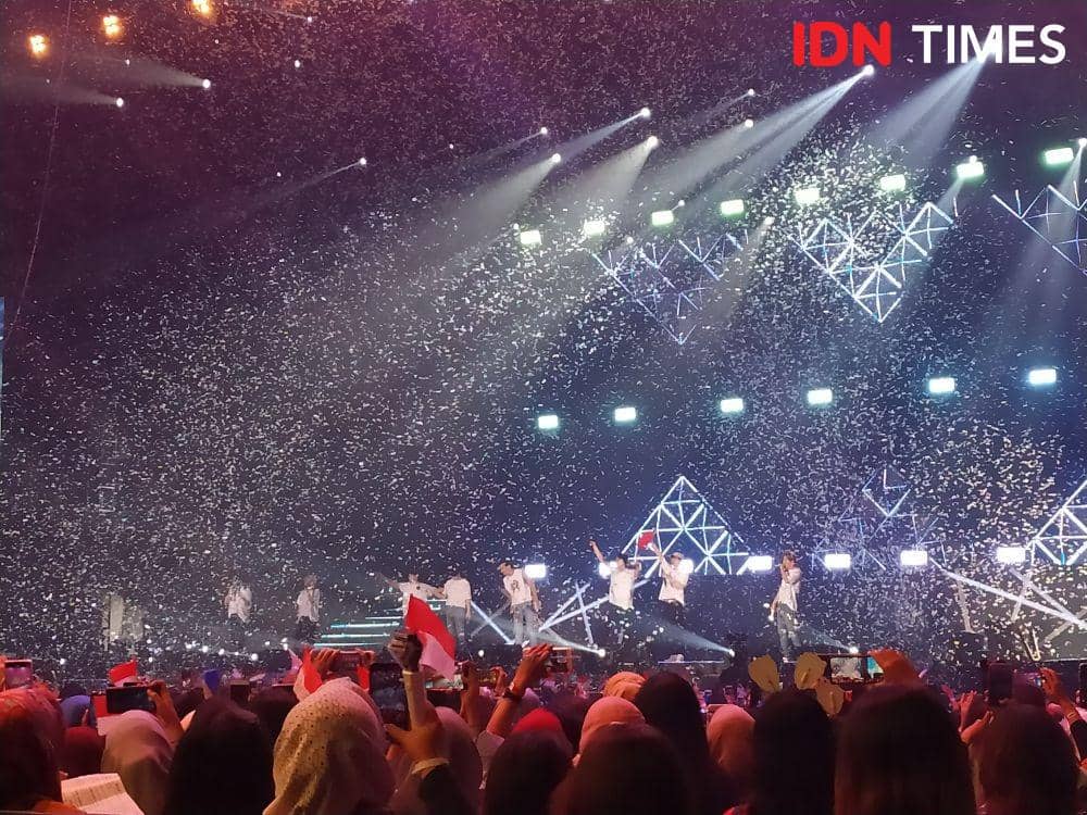 Super Junior saat konser Super Show 8 di ICE BSD,Tangerang. 11 Januari 2020. IDN Times/Nadia Umara
