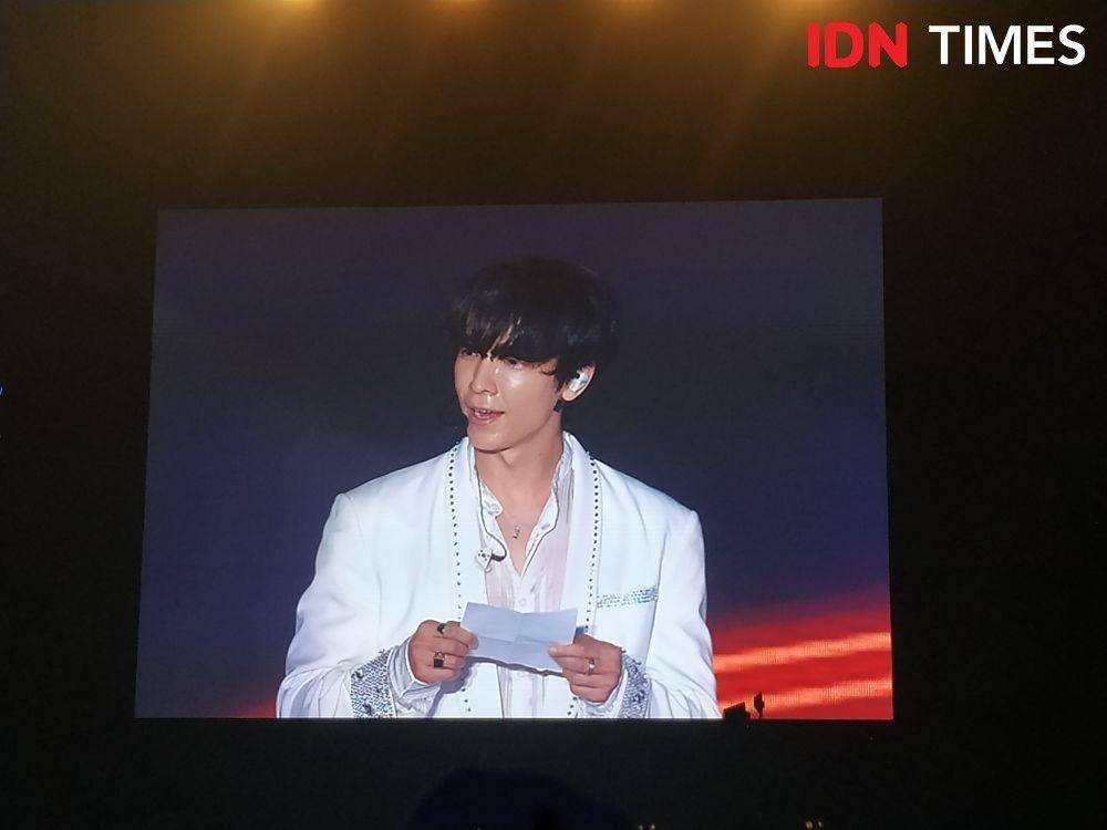 Donghae Super Junior saat konser Super Show 8 di ICE BSD,Tangerang. 11 Januari 2020. IDN Times/Nadia Umara