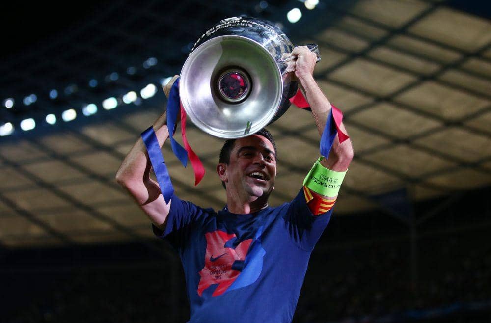Xavi Hernandez, legenda Barcelona yang sempat dirumorkan akan jadi pelatih baru di Camp Nou. Twitter/@Goal