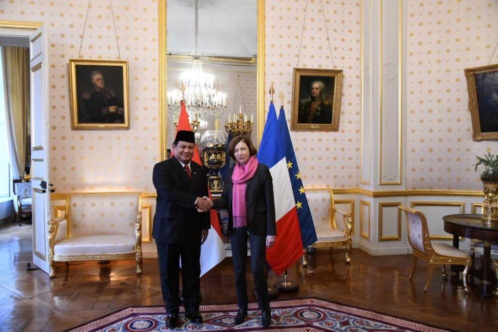 (Pertemuan Menhan Prabowo dengan Mengan Florence Parly di Paris) Dokumentasi KBRI Paris