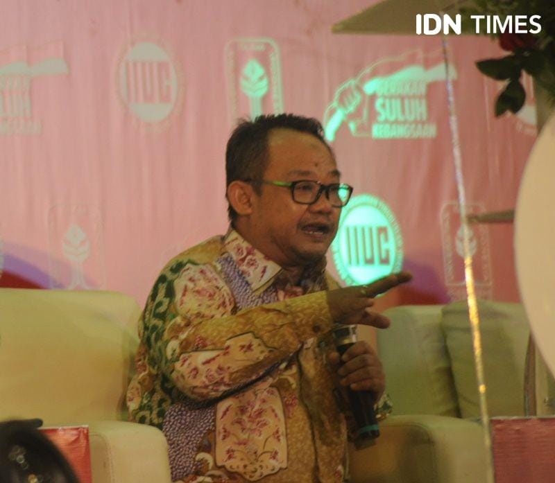 Tokoh Muhammadiyah H. Abdul Mu'ti dalam dialog kebangsaan di Kampus UII, Sleman, 14 Januari 2020. IDN Times/Pito Agustin Rudiana