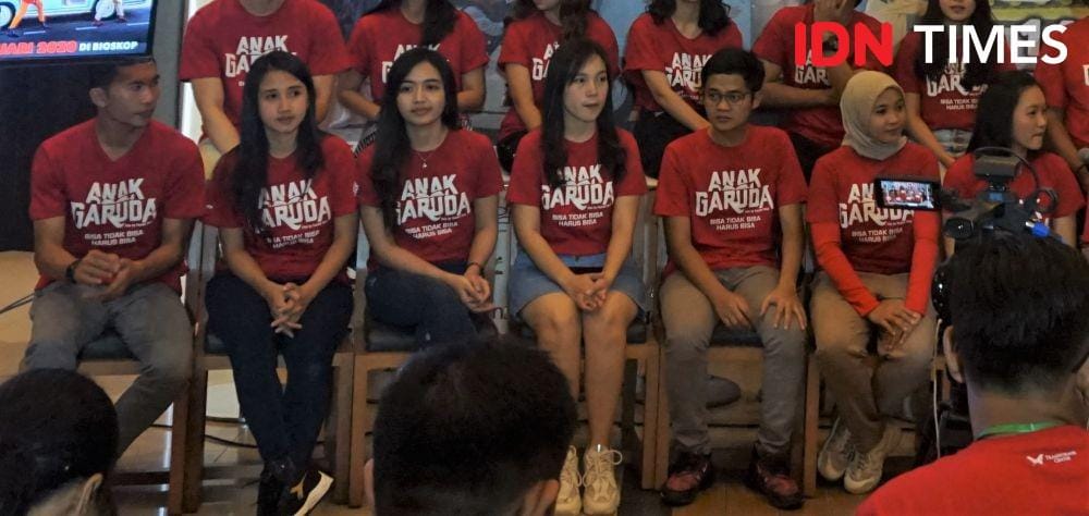 7 alumni sekolah SPI pada press conference Film Anak Garuda di Epicentrum Walk. 13 Januari 2020. IDNTimes/Anjani Eka Lestari