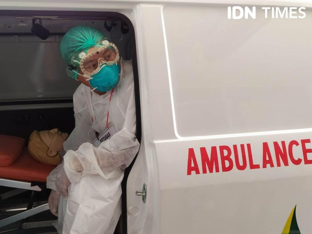 Simulasi penyakit menular yang dilakukan oleh RSUP dr. Sardjito. IDN Times/Siti Umaiyah
