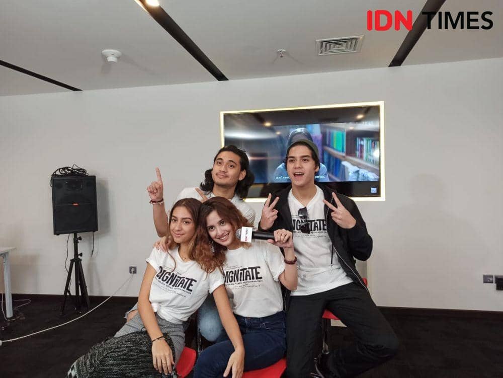 Al Ghazali, Giorgino Abraham, Naimma Al Jufri, dan Kiara Mckenna, di IDN Media HQ, Gatot Subroto, Jakarta, pada Selasa (14/1). Erfah Nanda/IDN Times
