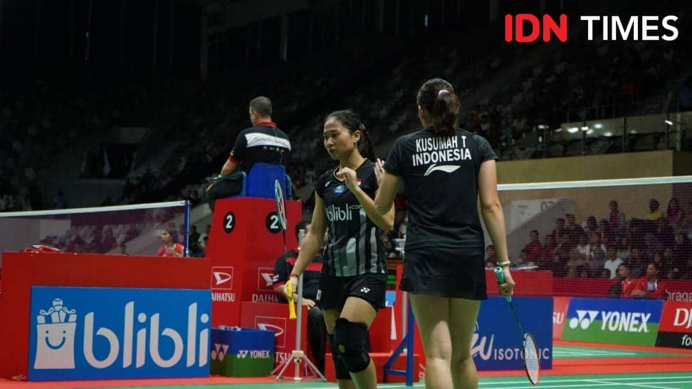 Pasangan ganda putri Indonesia Ni Ketut Mahadewi Istarani/Tania Oktaviani Kusumah di Indonesia Masters 2020 (IDN Times/Reynaldy Wiranata)