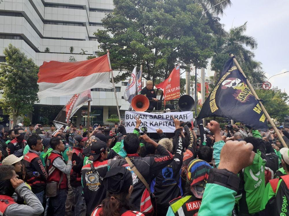 Demo Ojek Online/ IDN Times/ Denny Adhietya