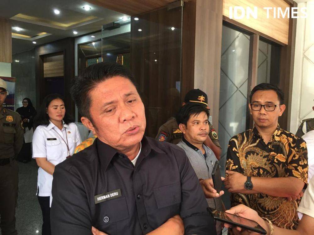 Gubernur Sumsel, Herman Deru prihatin mendengar koleganya ditahan Polda Sumsel (IDN Times/Rangga Erfizal)