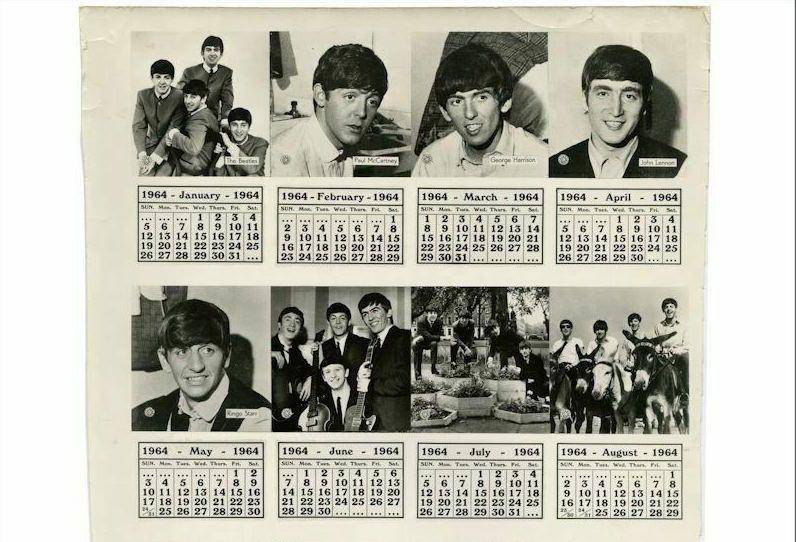 Viral kalender The Beatles tahun 1964 bisa digunakan di tahun 2020. Ebay.com