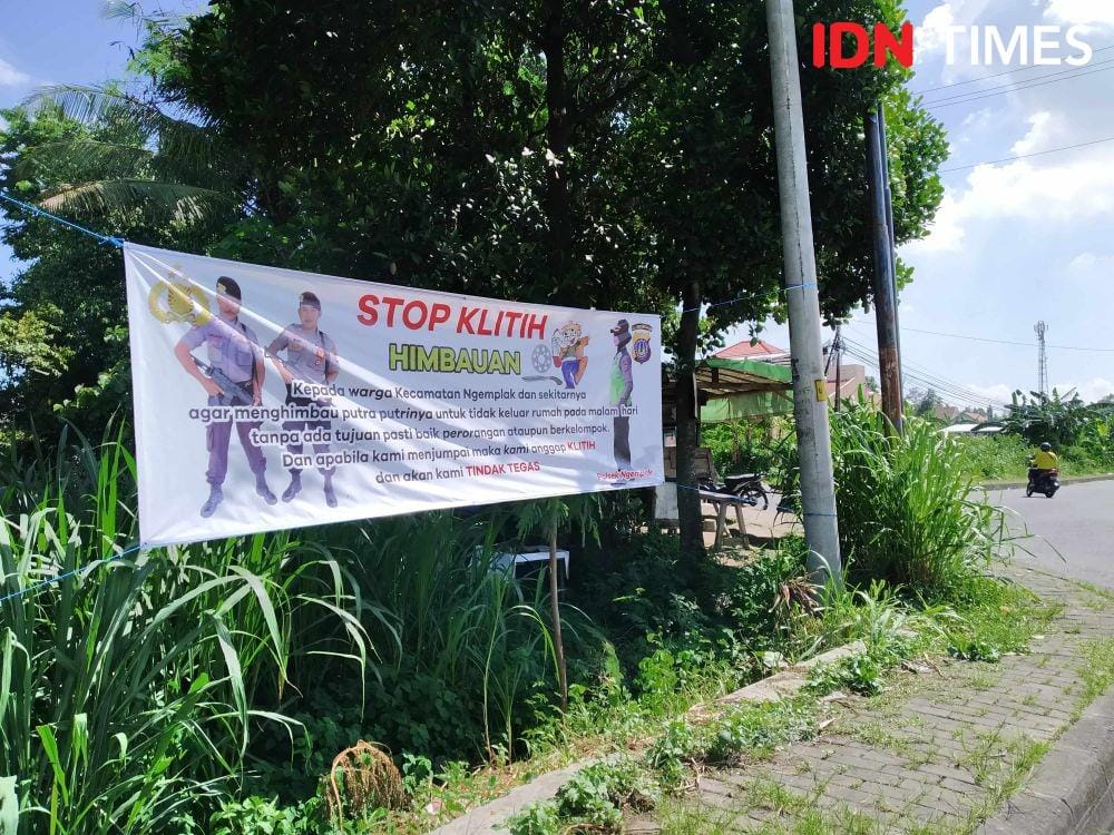 Imbauan stop klitih yang dipasang Polsek Ngemplak. IDN Times/Siti Umaiyah