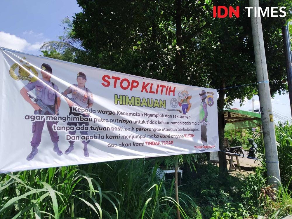 Imbauan stop klitih yang dipasang Polsek Ngemplak. IDN Times/Siti Umaiyah