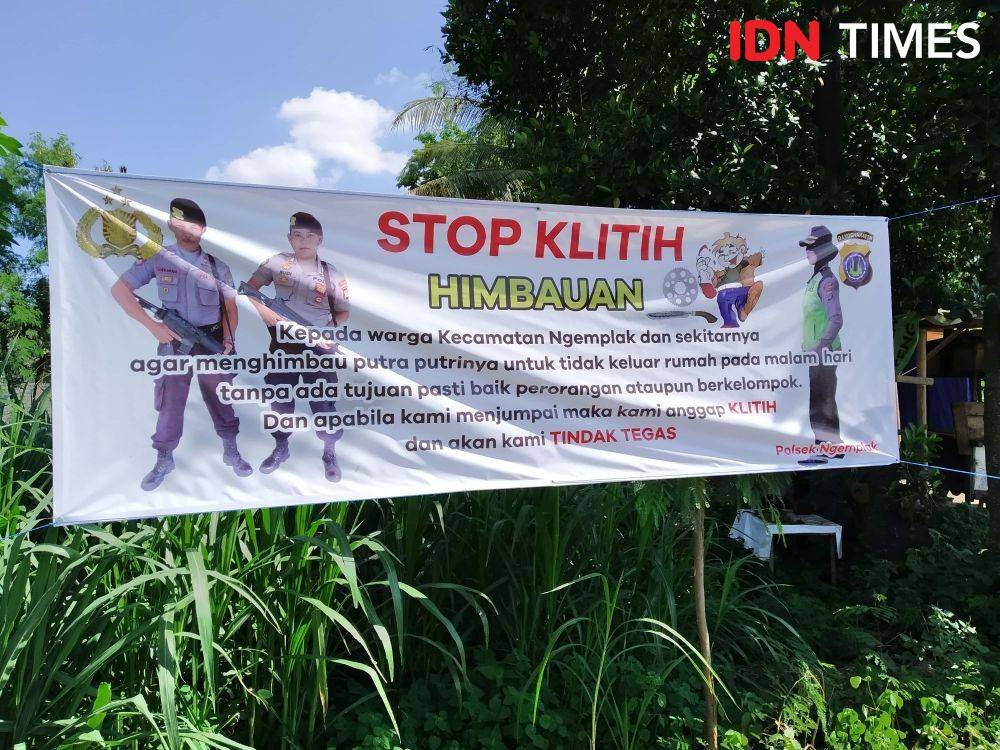 Imbauan stop klitih yang dipasang Polsek Ngemplak. IDN Times/Siti Umaiyah