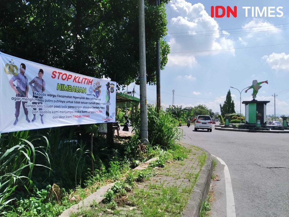 Imbauan stop klitih yang dipasang Polsek Ngemplak. IDN Times/Siti Umaiyah