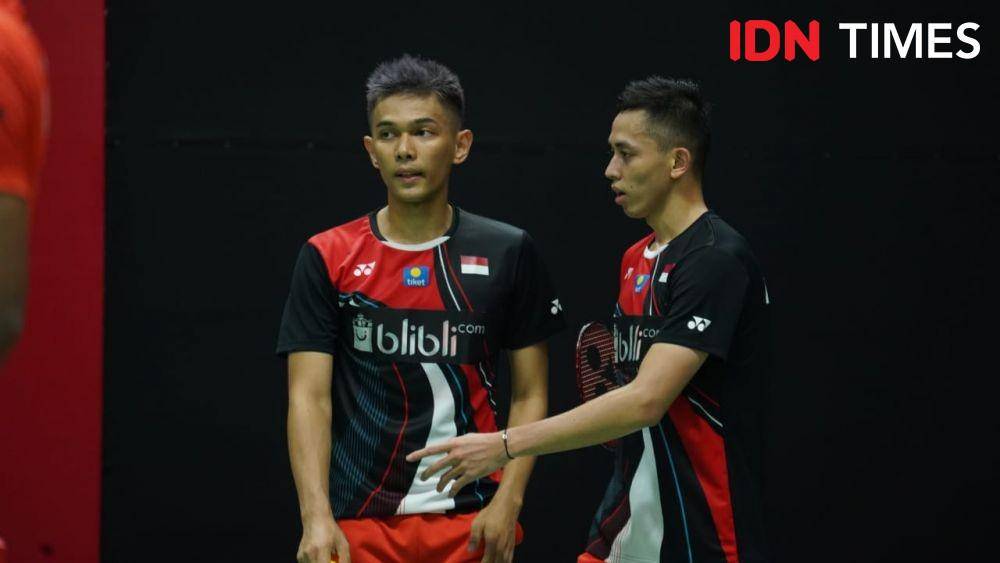 Pasangan Fajar Alfian/Muhammad Rian Ardianto di Indonesia Masters 2020 (IDN Times/Kevin Handoko)