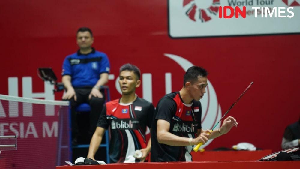 Pasangan Fajar Alfian/Muhammad Rian Ardianto di Indonesia Masters 2020 (IDN Times/Kevin Handoko)