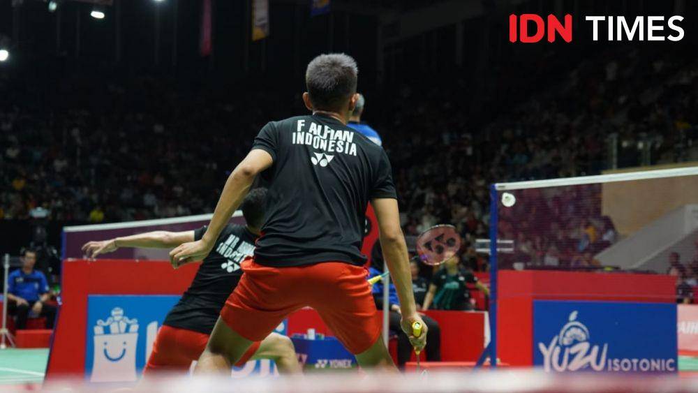 Pasangan Fajar Alfian/Muhammad Rian Ardianto di Indonesia Masters 2020 (IDN Times/Kevin Handoko)