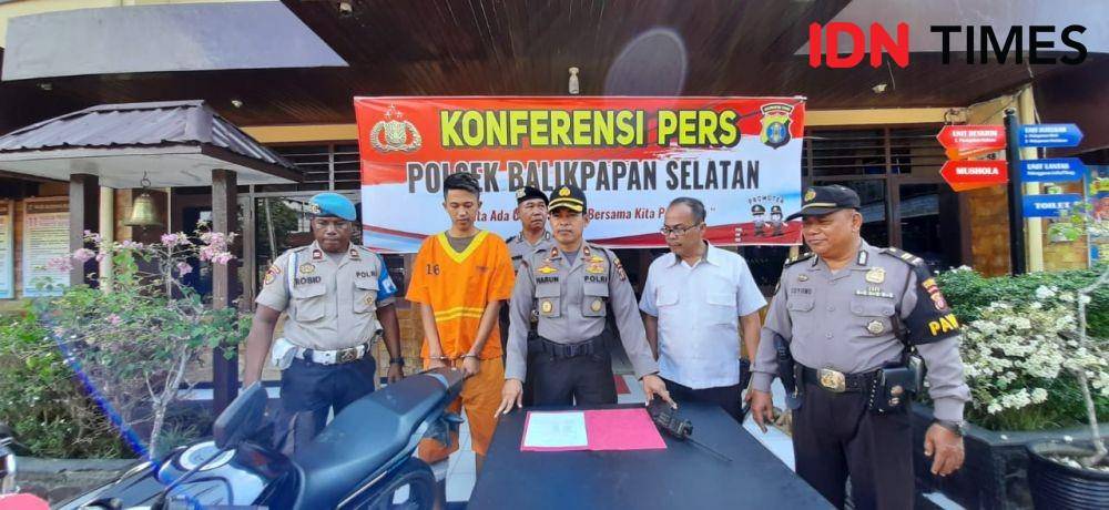 Polsek Balikpapan Selatan menggelar konferensi pers kasus pencurian lintas daerah di Kaltim. (IDN Times/Surya Aditya)