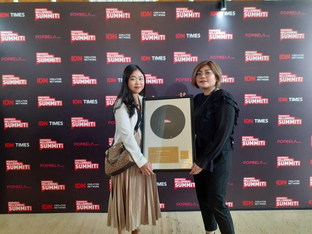 Susanti Dewi di panggung Talent Trifecta IMS 2020, (17/01), IDN Times/Denny Adhietya