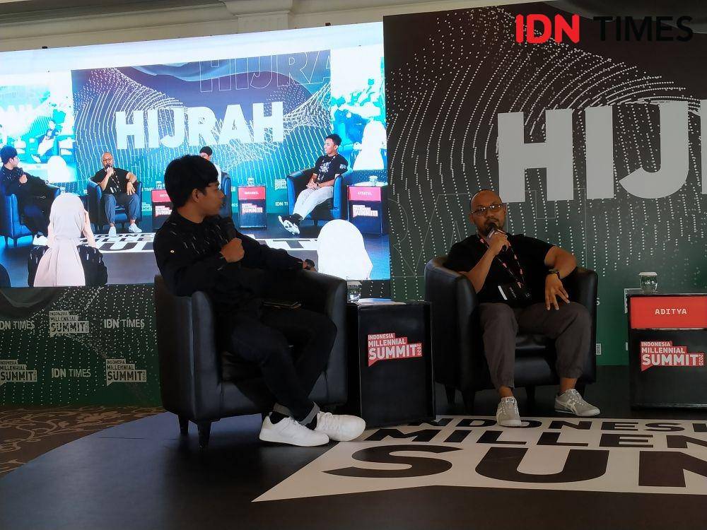 Aditya Triantoro di panggung Hijrah, IMS 2020, 17 Januari 2020, IDN Times/Nadia Umara