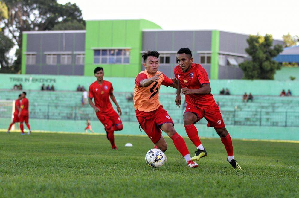 Para pemain Arema FC terus berlatih memeprsiapkan diri untuk Liga 1. IDN Times/ Alfi Ramadana