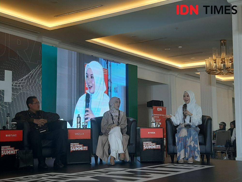 Ayana Moon di Panggung Hijrah. Indonesia Millennial Summit 2020. Sabtu 18 Januari 2020. IDN Times/Klara Livia