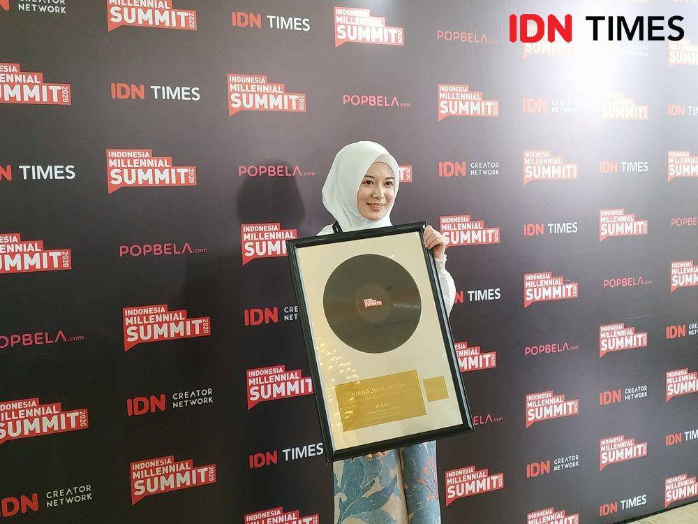 Ayana Moon di Panggung Hijrah. Indonesia Millennial Summit 2020. Sabtu 18 Januari 2020. IDN Times/Klara Livia