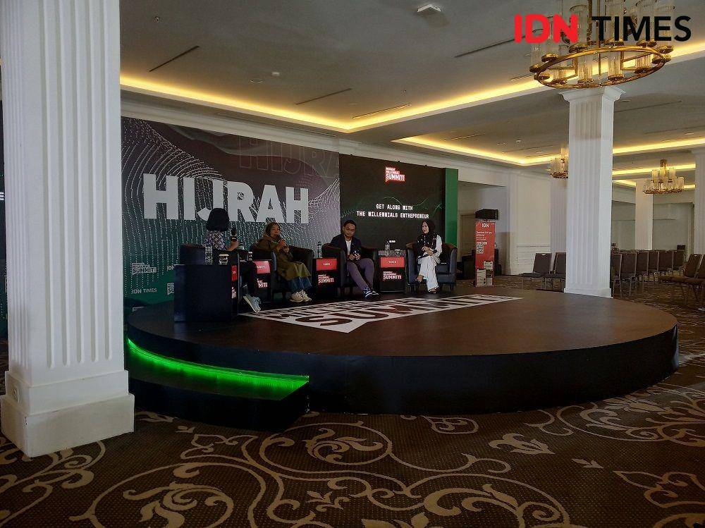 Tania di Panggung Hijrah. Indonesia Millennial Summit 2020. Sabtu 18 Januari 2020. IDN Times/Febriyanti Revitasari
