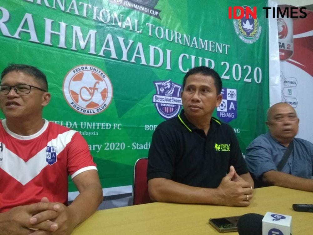 Philep Hansen Maramis berbicara usai laga Edy Rahmayadi Cup (IDN Times/Doni Hermawan)