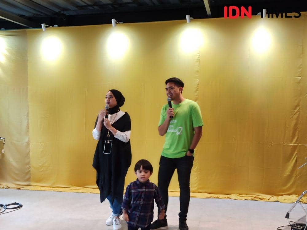 Ayudia dan Ditto di preskon film Teman Tapi Menikah 2, di Falcon Pictures, Jakarta, pada Senin (20/1). Erfah Nanda/IDN Times