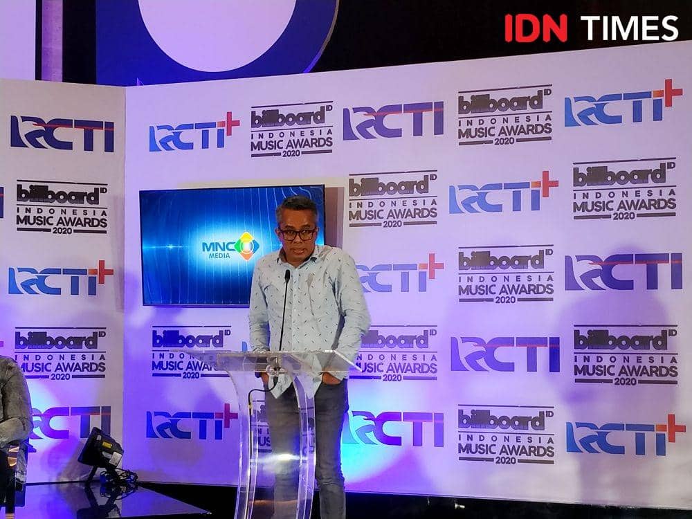 Editor in Chief Billboard Indonesia; Adib Hidayat dalam press conference Billboard Indonesia Music Awards 2020 di Jakarta. 20 Januari 2020. IDN Times/Nadia Umara