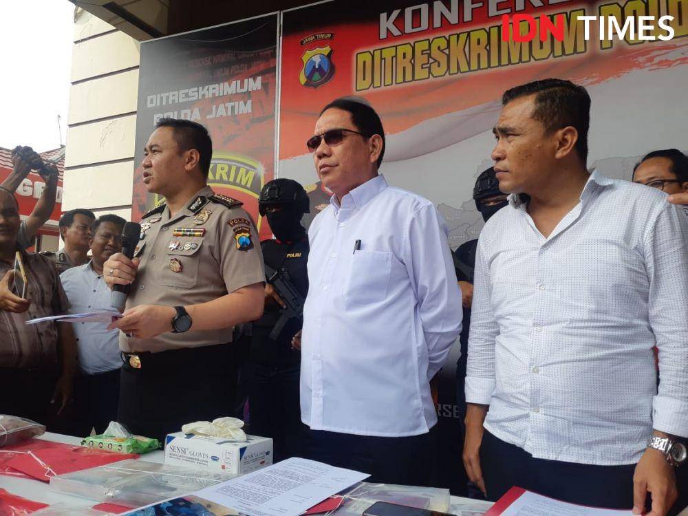 Konferensi pers ungkap kasus pencabulan terhadap anak-anak Tulungagung di Ditreskrimum Polda Jatim, Senin (20/1). IDN Times/Ardiansyah Fajar